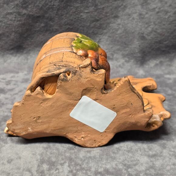 Moldova Clay Wine Barrel Grapes & Leaf Hangable Wall Decorative Rustic Decor - Picture 7 of 11